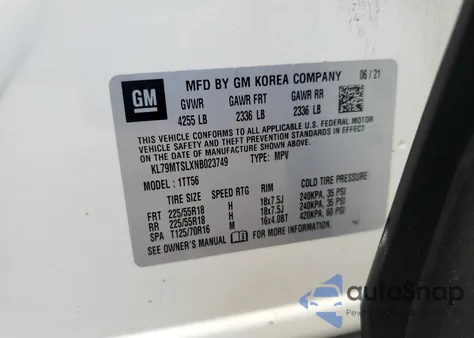 2022 Chevrolet Trailblazer Rs из США, поврежденный, VIN KL79MTSLXNB023749